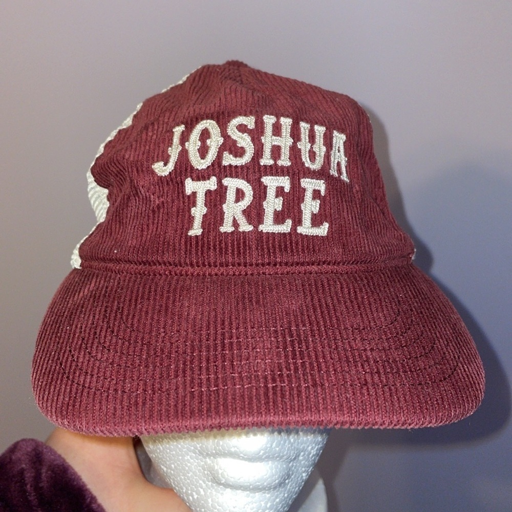 Mad Engine Joshua Tree Maroon Corduroy Off White Mesh Snapback Hat Cap OS